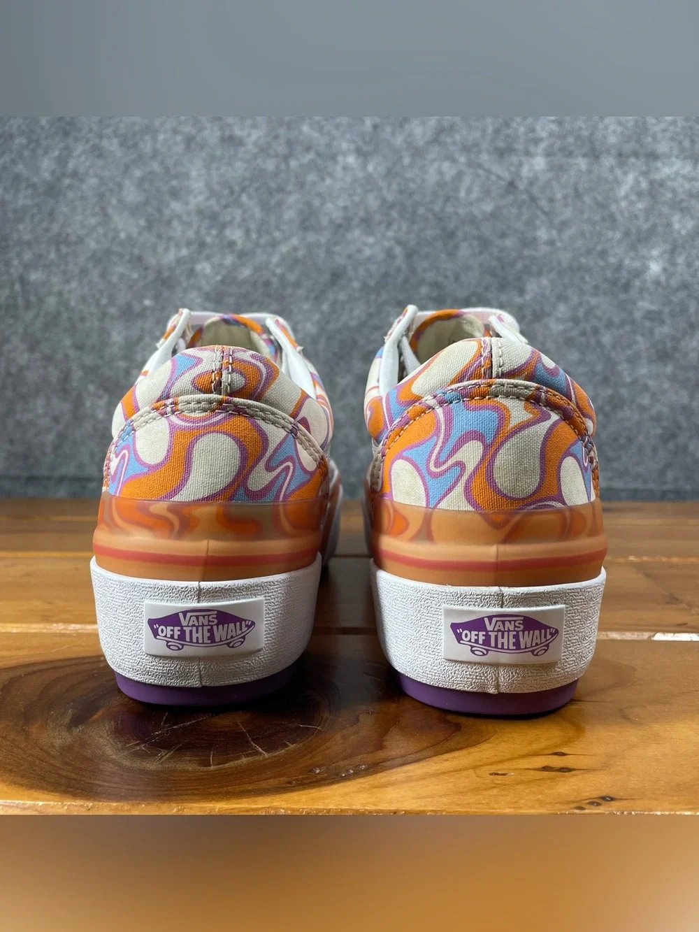 Vans Old Skool Stacked Womens Size 8 / Men 6.5 UV Ink Peace Platform Psychedelic